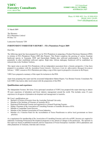 VDFC Forestry Consultants INDEPENDENT FORESTER’S REPORT – FEA Plantations Project 2009