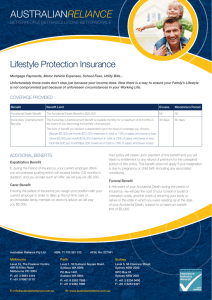 AUSTRALIAN RELIANCE Lifestyle Protection Insurance PeoPle