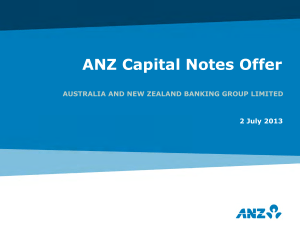 ANZ Capital Notes Offer AUSTRALIA AND NEW ZEALAND BANKING GROUP LIMITED