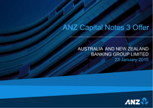 ANZ Capital Notes 3 Offer AUSTRALIA  AND NEW ZEALAND