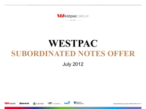 WESTPAC SUBORDINATED NOTES OFFER July 2012