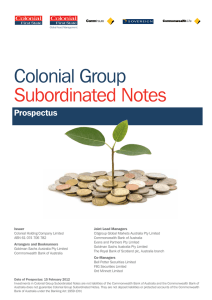 Colonial Group Subordinated Notes Prospectus