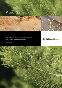 09 Project Summary Willmott Forests Premium Forestry Blend Project 2009 Product Disclosure Statement