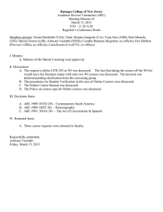 Ramapo College of New Jersey Academic Review Committee (ARC) Meeting Minutes of