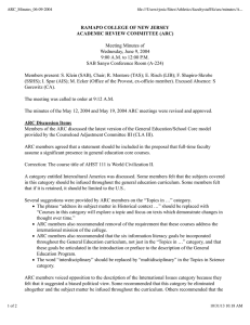 RAMAPO COLLEGE OF NEW JERSEY ACADEMIC REVIEW COMMITTEE (ARC)  Meeting Minutes of