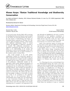 Khawa Karpo: Tibetan TradiƟonal Knowledge and Biodiversity ConservaƟon Book Review 
