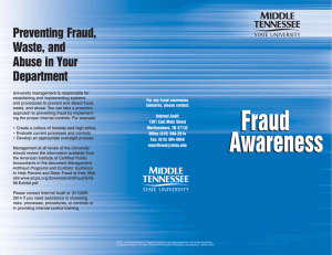 Preventing Fraud, Waste, and Abuse in Your Department