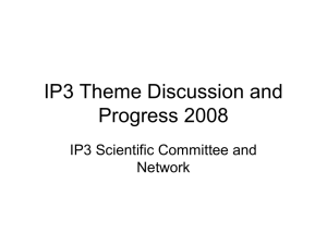 IP3 Theme Discussion and Progress 2008 IP3 Scientific Committee and Network
