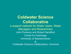 Coldwater Science Collaborative  a support network for Water Users, Water