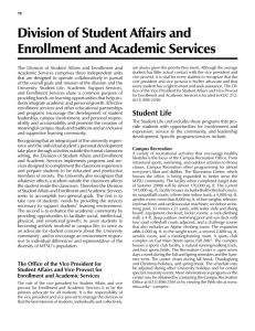 Division of Student Affairs and   Enrollment and Academic Services The  Division  of  Student  Affairs ...