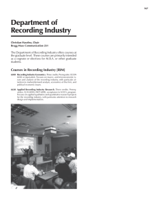 Department of Recording Industry