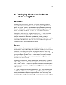 G. Developing Alternatives for Future Officer Management Background