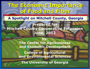 The Economic Importance of Food and Fiber Prepared for Mitchell County Cooperative Extension