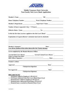 Middle Tennessee State University Non-Faculty Sick Leave Bank Application