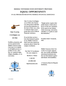 EQUAL OPPORTUNITY MIDDLE  TENNESSEE STATE UNIVERSITY PROVIDES