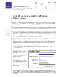Role of Doctors Critical in Effective Public Health Center for Domestic and
