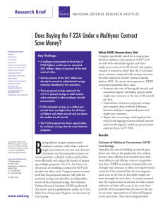 Does Buying the F-22A Under a Multiyear Contract Save Money? Research Brief