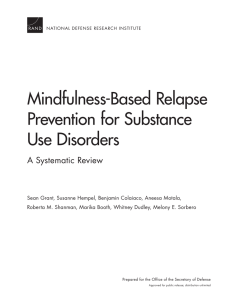 Mindfulness-Based Relapse Prevention for Substance Use Disorders A Systematic Review