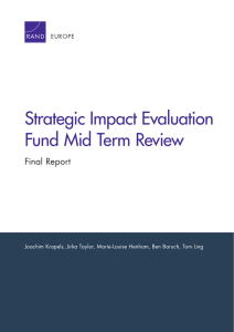 Strategic Impact Evaluation Fund Mid Term Review Final Report EUROPE