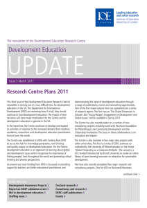 The newsletter of the Development Education Research Centre