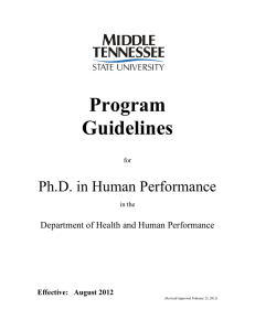 Program Guidelines Ph.D. in Human Performance