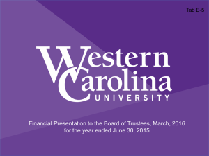 Financial Presentation to the Board of Trustees, March, 2016 Tab E-5