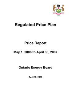 Regulated Price Plan Price Report May 1, 2006 to April 30, 2007