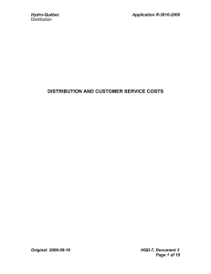 DISTRIBUTION AND CUSTOMER SERVICE COSTS