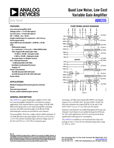 Quad Low Noise, Low Cost Variable Gain Amplifier AD8335 Data Sheet