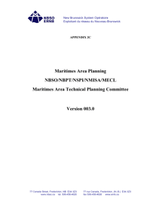 Maritimes Area Planning NBSO/NBPT/NSPI/NMISA/MECL Maritimes Area Technical Planning Committee Version 003.0