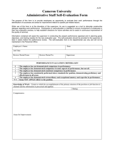 Cameron University Administrative Staff Self-Evaluation Form A10