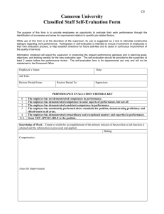 Cameron University Classified Staff Self-Evaluation Form C8