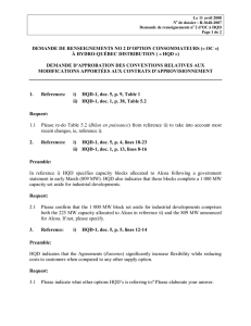 DEMANDE DE RENSEIGNEMENTS NO 2 D’OPTION CONSOMMATEURS (« OC »)