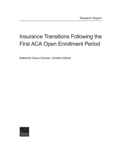 Insurance Transitions Following the First ACA Open Enrollment Period Research Report