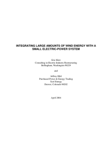 INTEGRATING LARGE AMOUNTS OF WIND ENERGY WITH A SMALL ELECTRIC-POWER SYSTEM