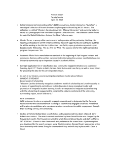 Provost Report Faculty Senate April 24, 2014