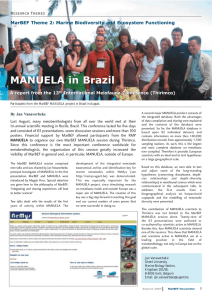 MANUELA in Brazil Research Themes A report from the 13