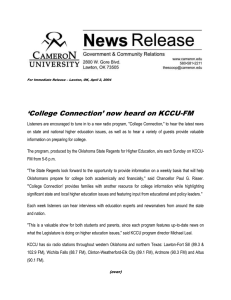 ‘College Connection’ now heard on KCCU-FM