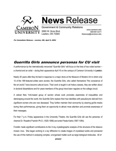 Guerrilla Girls announce personas for CU visit