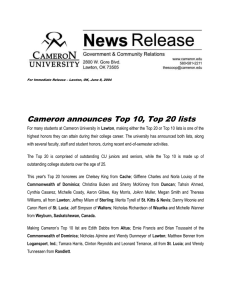 Cameron announces Top 10, Top 20 lists