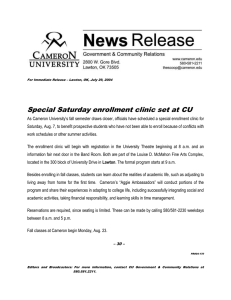 Special Saturday enrollment clinic set at CU