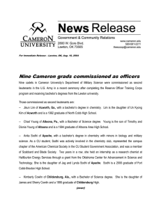 Nine Cameron grads commissioned as officers