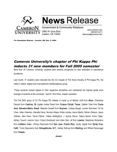 Cameron University’s chapter of Phi Kappa Phi