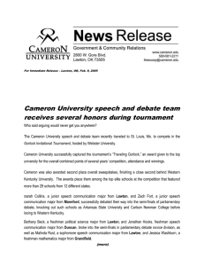 Cameron University speech and debate team receives several honors during tournament