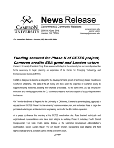 Funding secured for Phase II of CETES project,