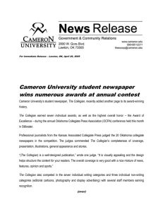 Cameron University student newspaper wins numerous awards at annual contest