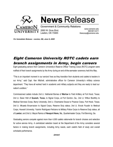 Eight Cameron University ROTC cadets earn