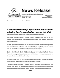 Cameron University agriculture department offering landscape design course this Fall
