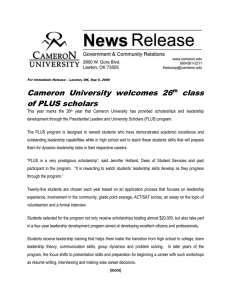 Cameron  University  welcomes  26 class of PLUS scholars