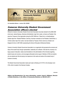 Cameron University Student Government Association officers elected